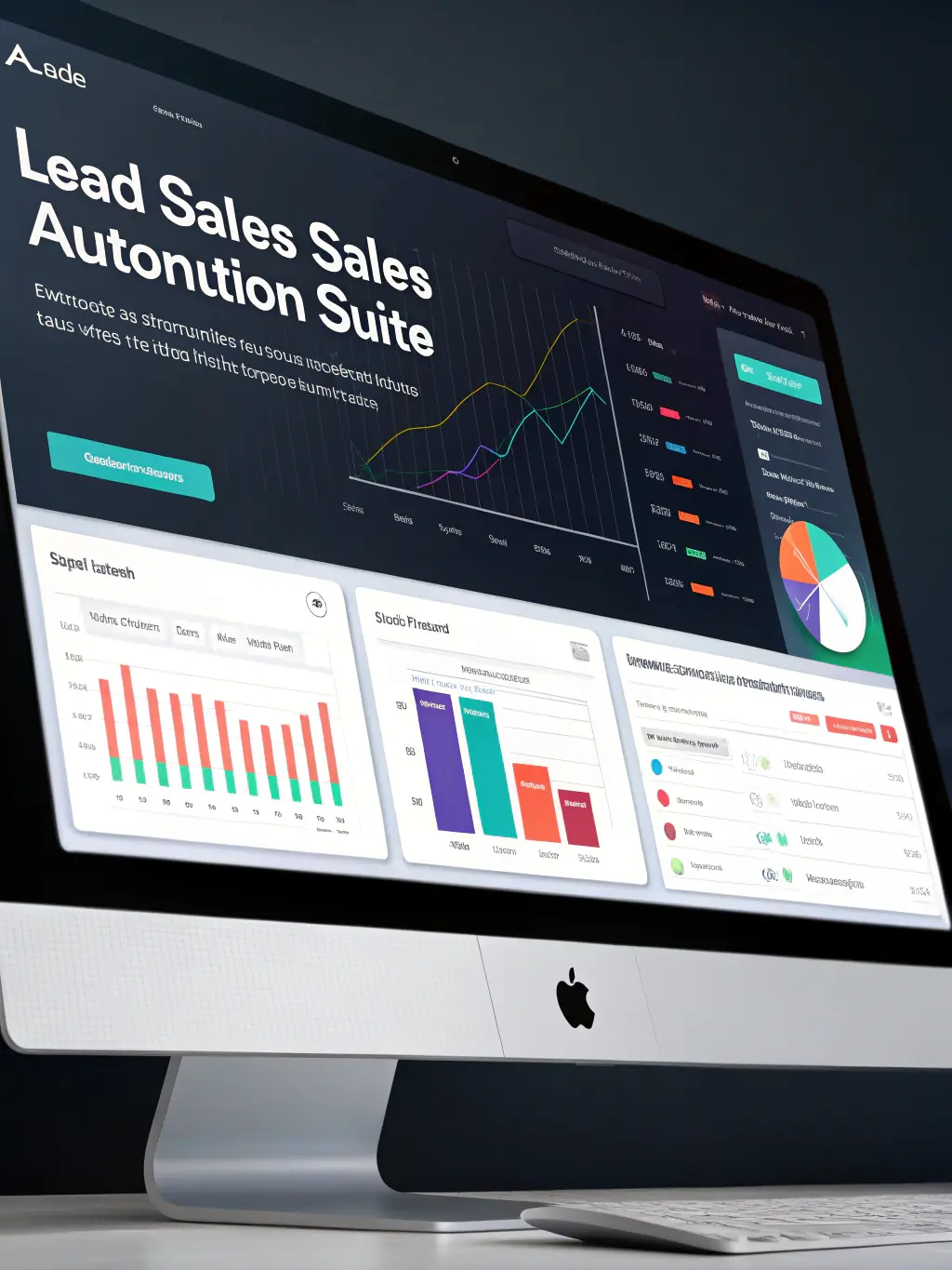 A dashboard view of Uptech Solutions' CRM Software, displaying key metrics such as sales leads, customer interactions, and conversion rates. The image should highlight the software's analytical capabilities.